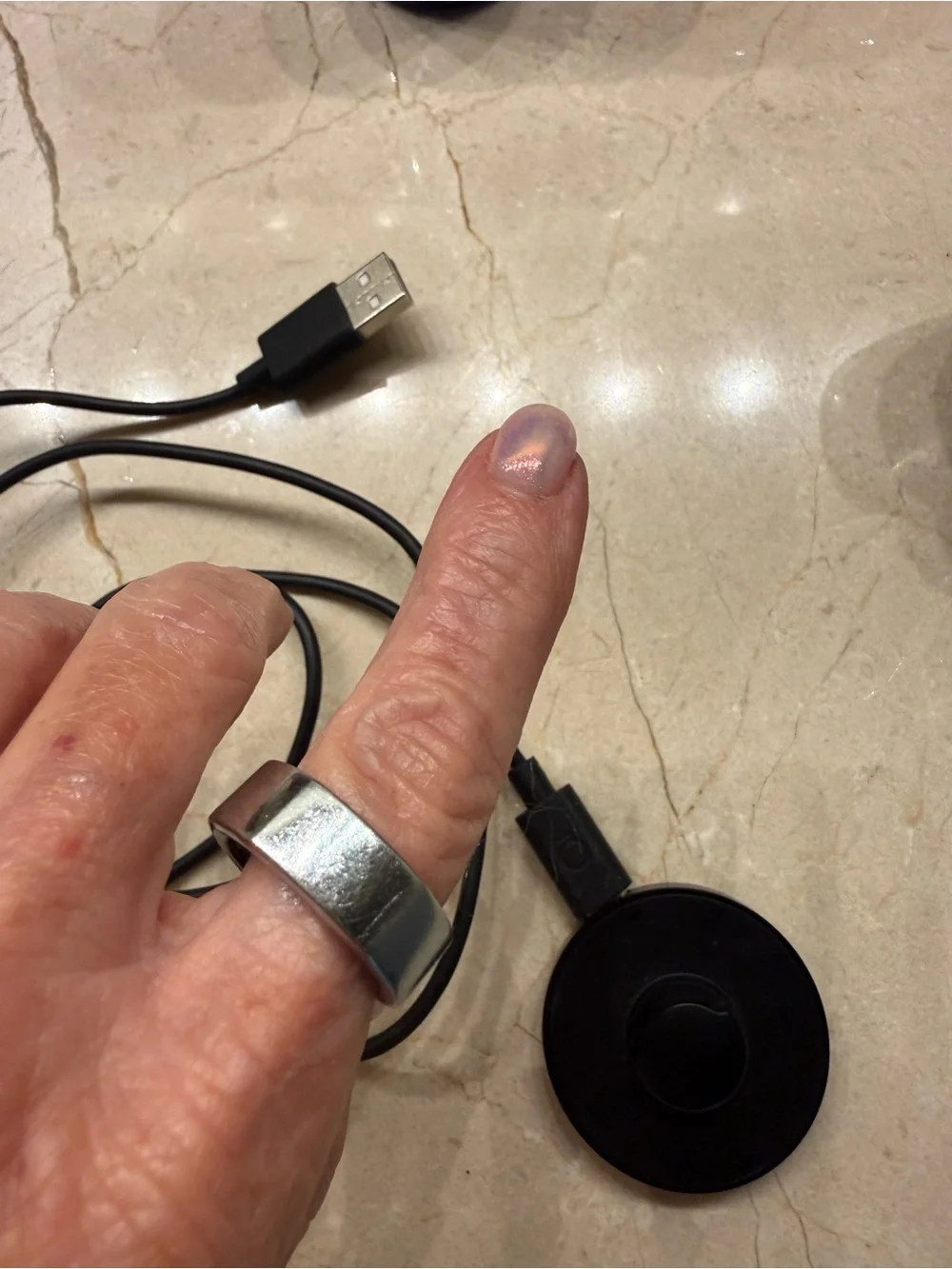 Oura Ring generation 3 size 9 silver finish.